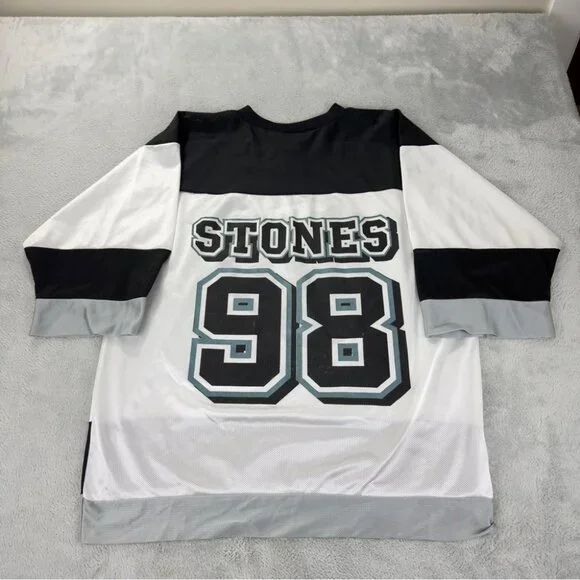 Vintage 90s Rolling Stones Logo Athletic Men's Sz Large Oversized Hockey Jersey
